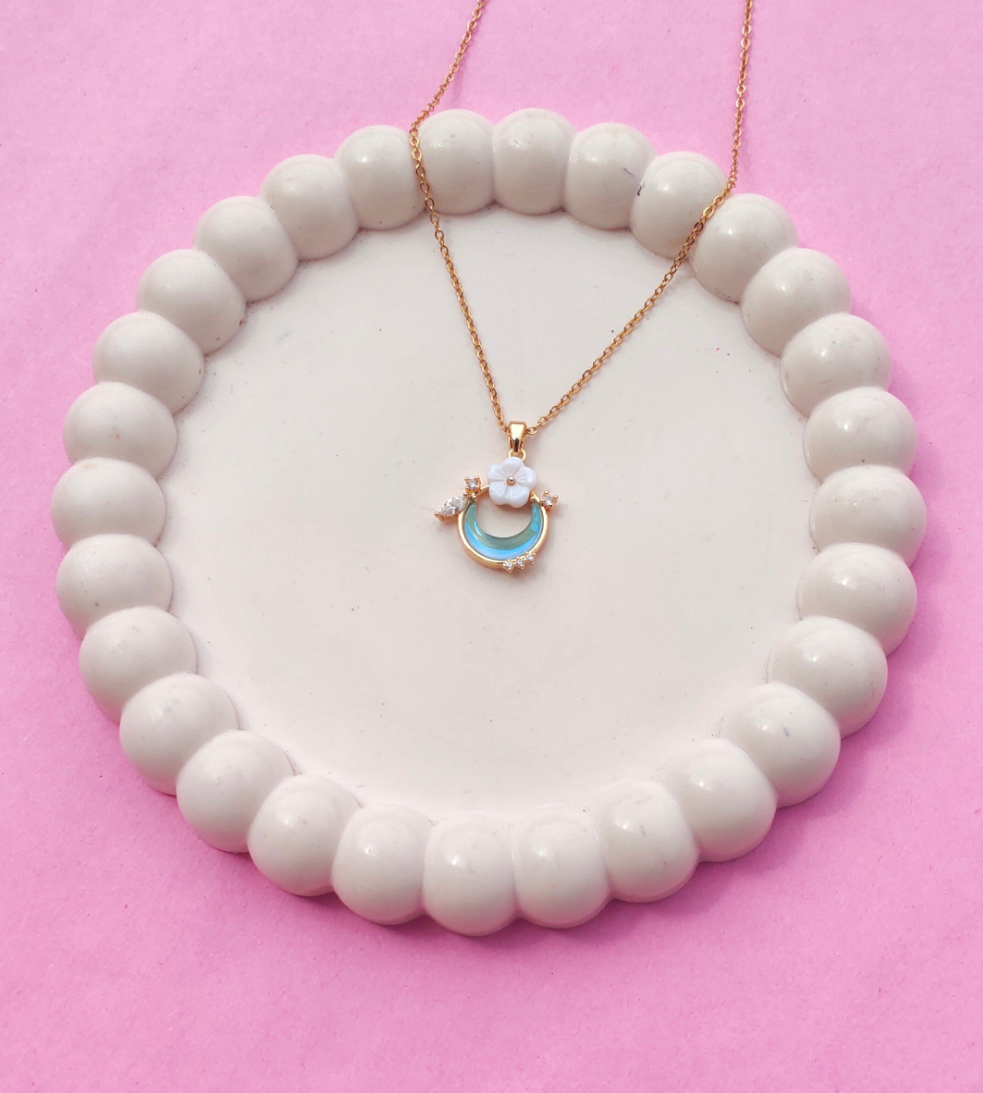 Blue Moonlight Bloom Pendant