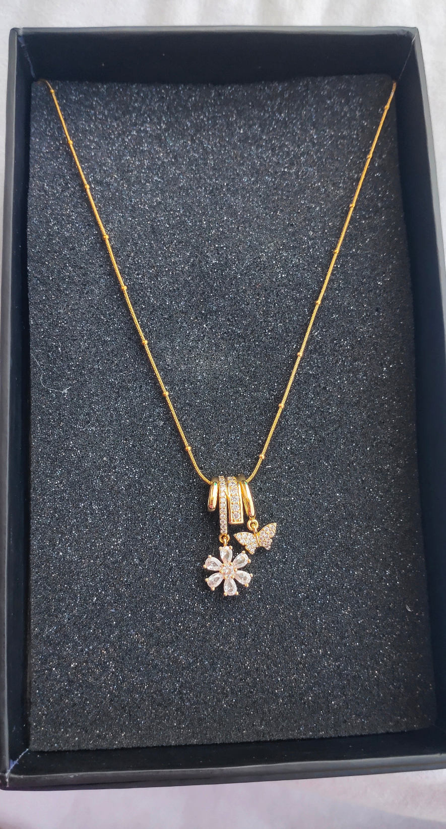 Butterfly Bloom Gold Pendant Necklace