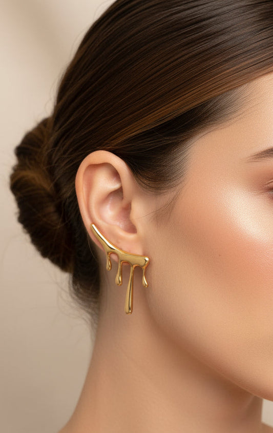 Golden Melt Statement Earrings ✨