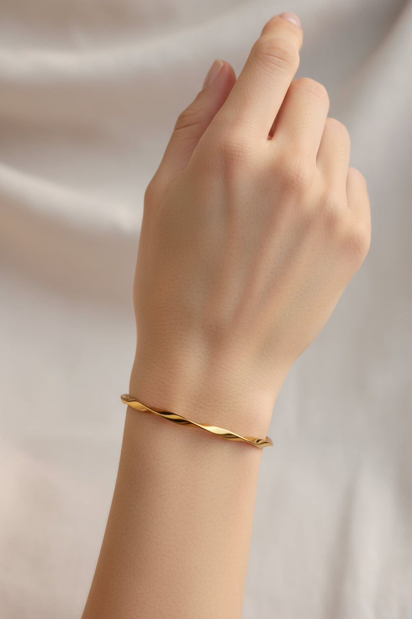 Golden Twisted Bangles