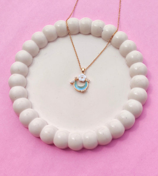 Blue Moonlight Bloom Pendant