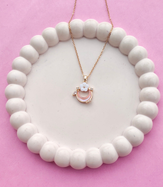 Peach Moonlight Bloom Pendant