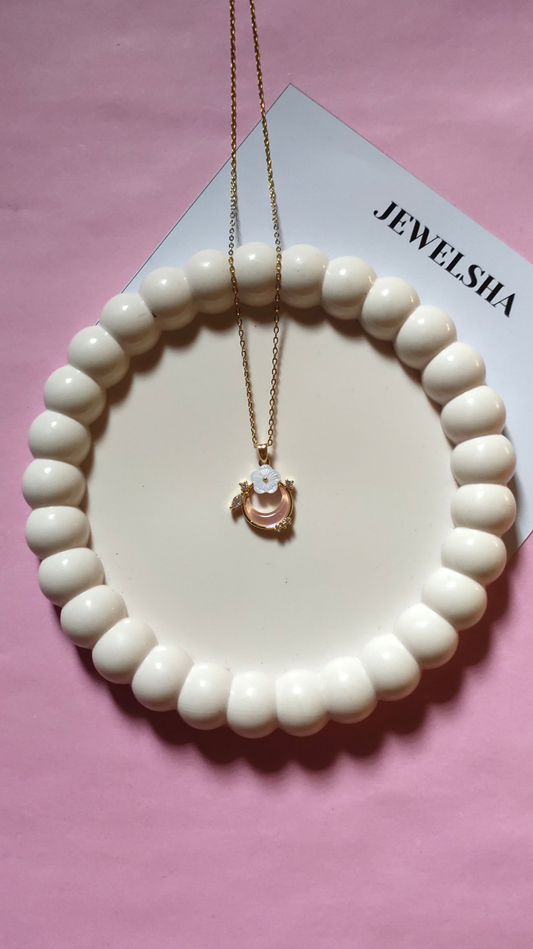 Peach Moonlight Bloom Pendant