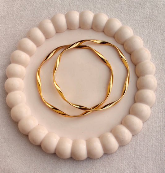 Golden Twisted Bangles