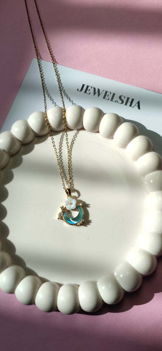 Blue Moonlight Bloom Pendant